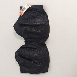 Vintage 1990s Black Strapless Women's Bra by Subtract 40D NWT